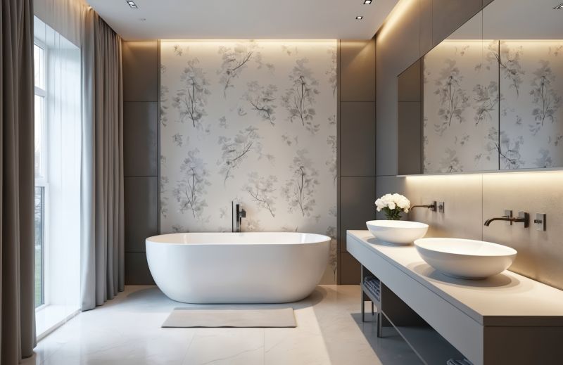 Freestanding Bathtub in a Contemporary Setting